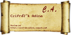 Czifrák Adina névjegykártya